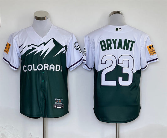 Men's Colorado Rockies Kris Bryant #23 Green City Connect Replica Player Jerseys