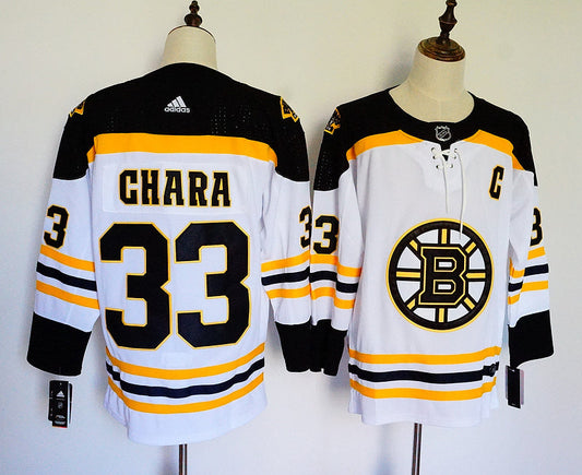 Men's Boston Bruins Zdeno Chara #33 White Replica Player Game Jerseys