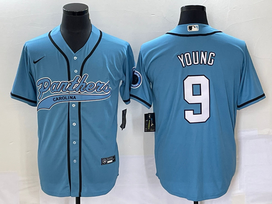 Men's Carolina Panthers Bryce Young #9 Blue Game Jerseys Joint Edition