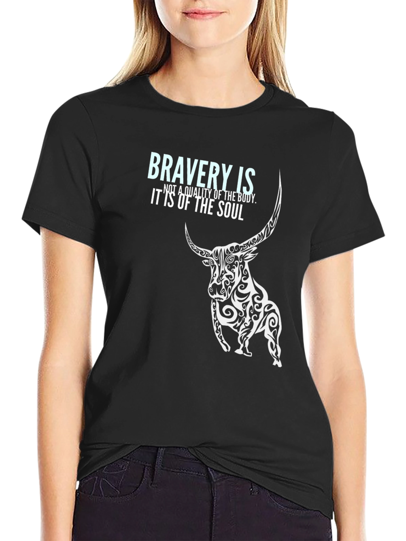 Bravery Soul Bull Black Tee