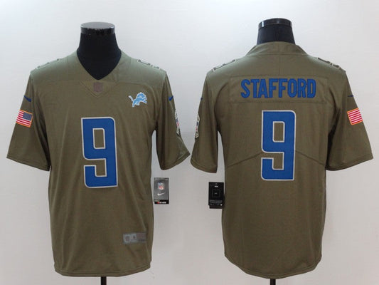 Men's Detroit Lions Matthew Stafford #9 Brown Alternate Game Jerseys