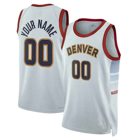 Men's Denver Nuggets White 2022/23 Swingman Custom Jerseys - City Edition