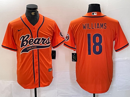 Men's Chicago Bears Caleb Williams #18 Orange Game Jerseys
