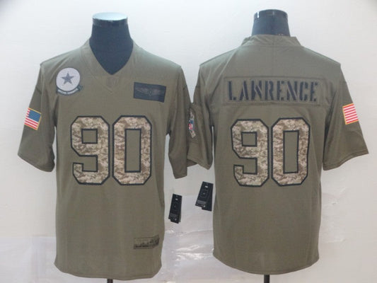 Men's Dallas Cowboys DeMarcus Lawrence #90 Brown Game Jerseys