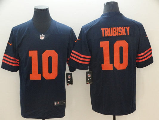 Men's Chicago Bears Mitch Trubisky #10 Navy Game Player Jerseys