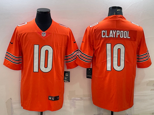 Men's Chicago Bears Chase Claypool #10 Orange Game Jerseys