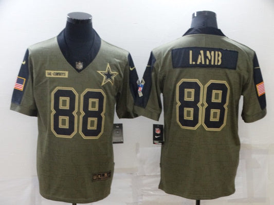 Men's Dallas Cowboys CeeDee Lamb #88 Brown Player Game Jerseys