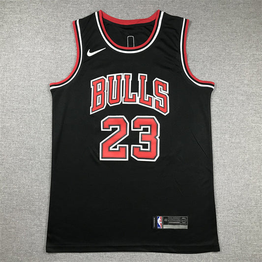 Men's Chicago Bulls Michael Jordan #23 Black Authentic Player Jerseys
