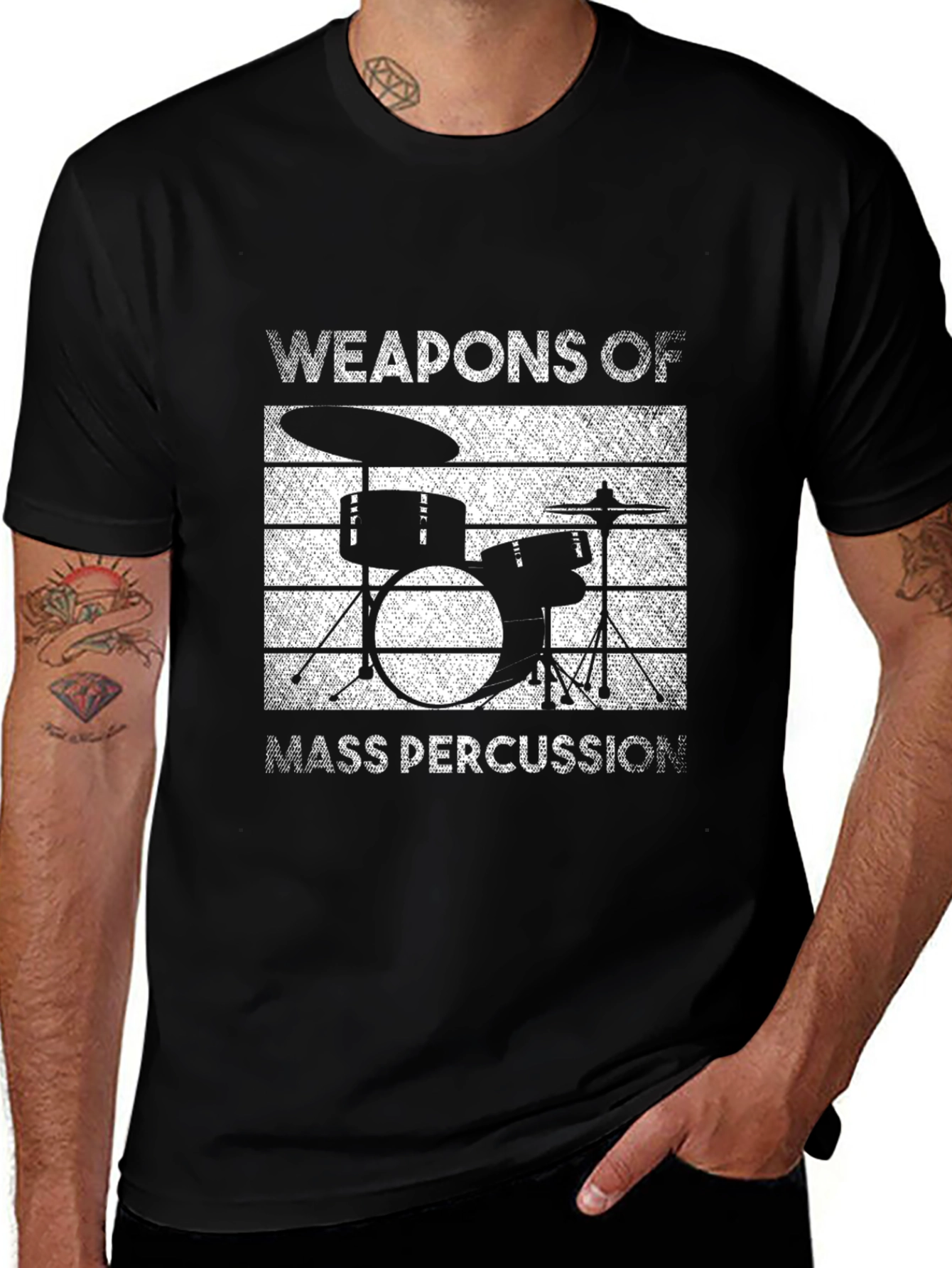 Weapons of Mass Percussion Drum Kit Graphic T-Shirt