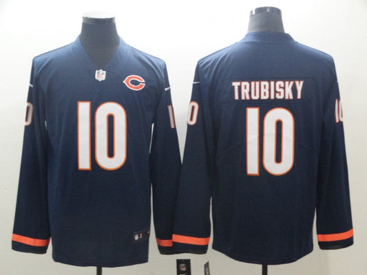 Men's Chicago Bears Mitch Trubisky #10 Navy Team Game Jerseys
