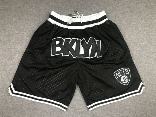 Men's Brooklyn Nets Black Basketball Retro Shorts1