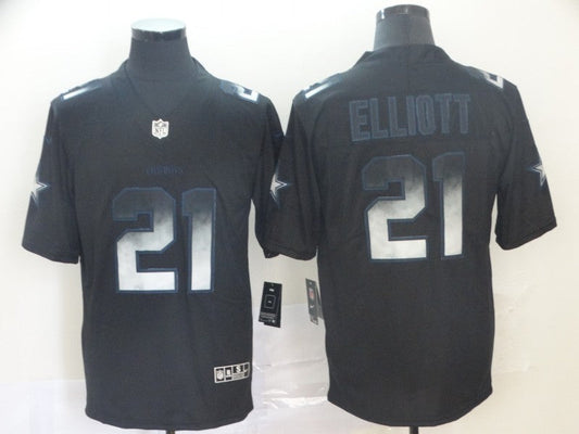 Men's Dallas Cowboys #21 Ezekiel Elliott Black Authentic Game Player Jerseys