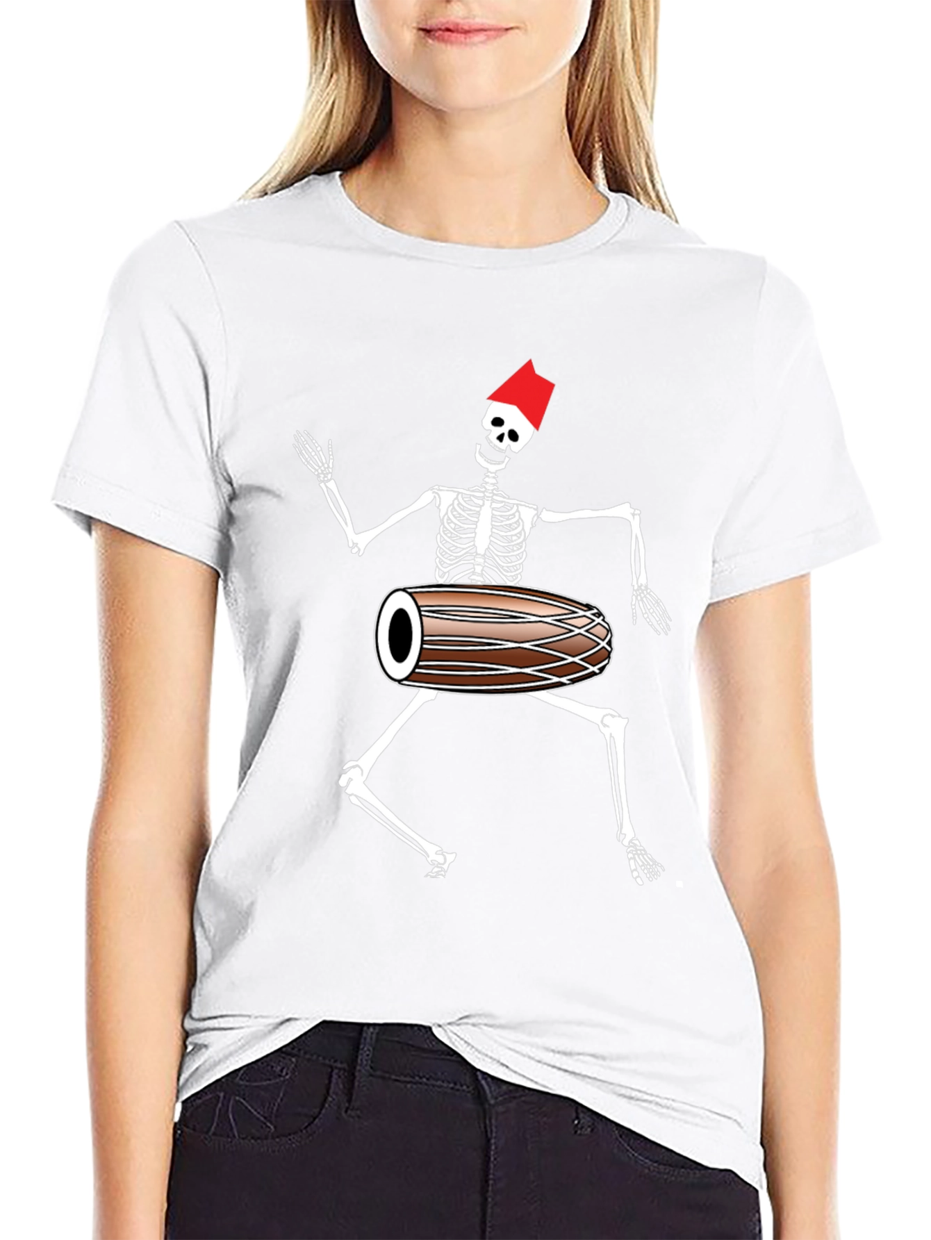 Skeleton Drummer Graphic T-Shirt