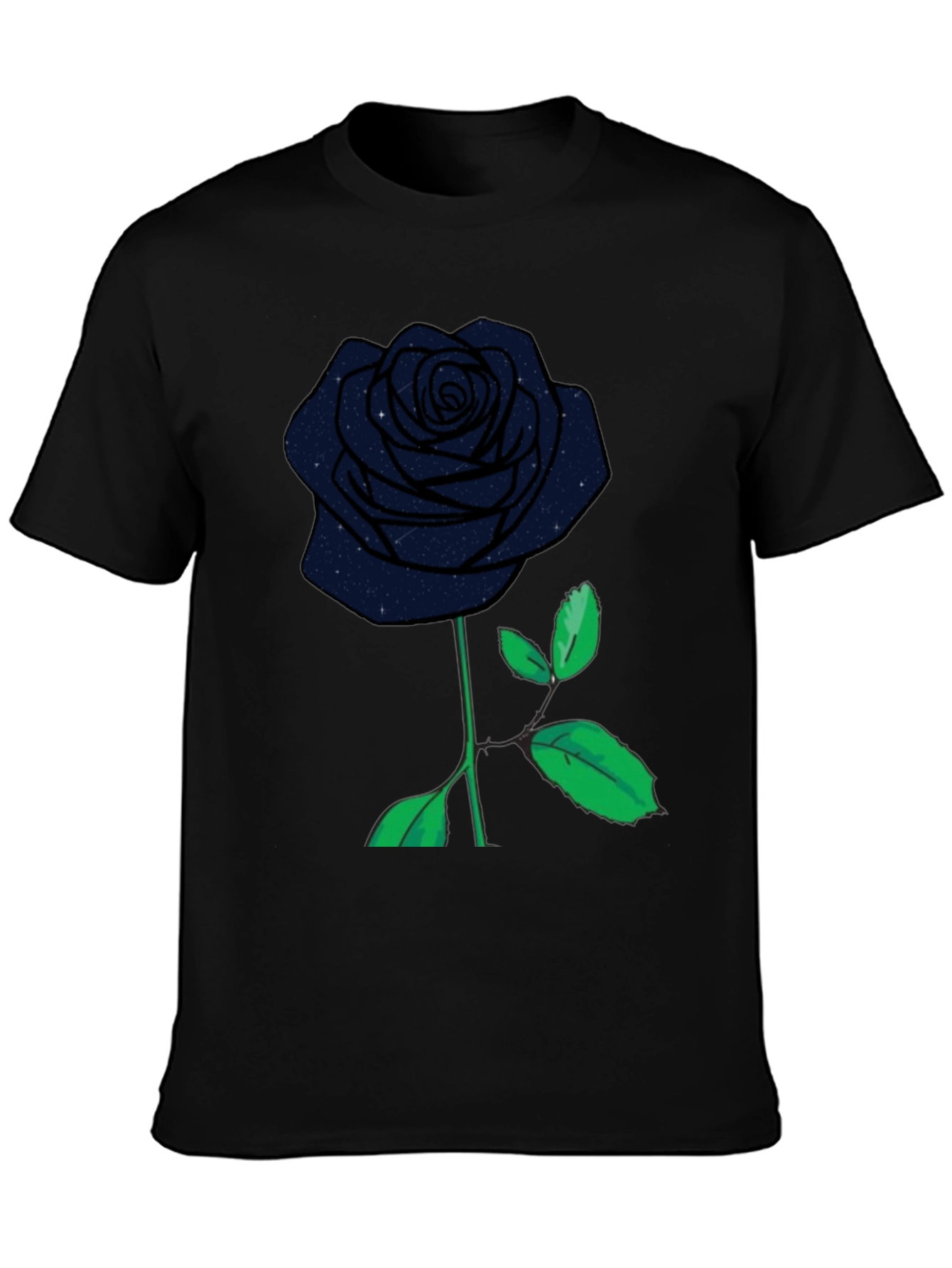 Galaxy Rose Black T-Shirt
