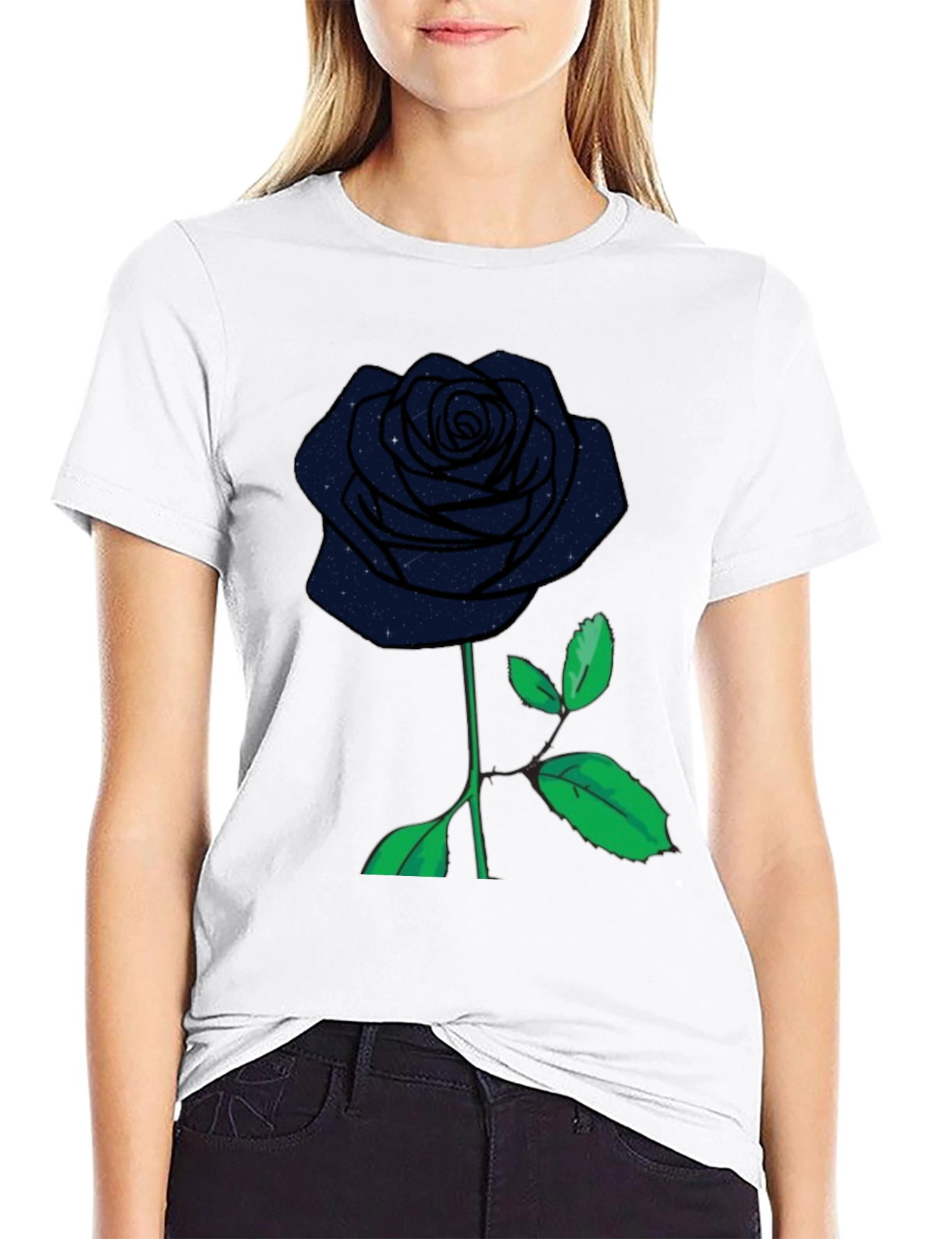 Galaxy Rose Black T-Shirt