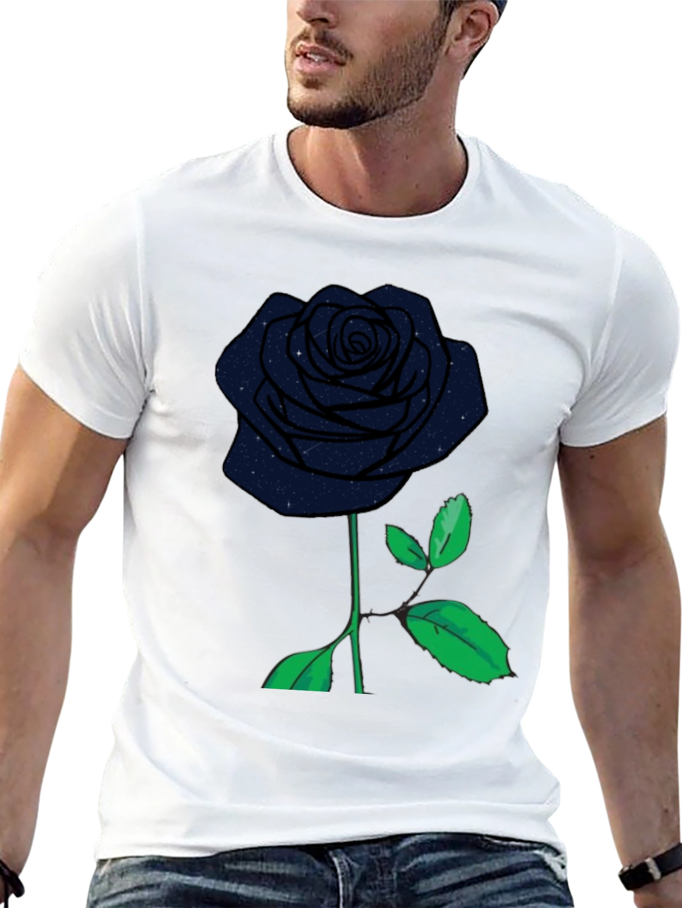 Galaxy Rose Black T-Shirt