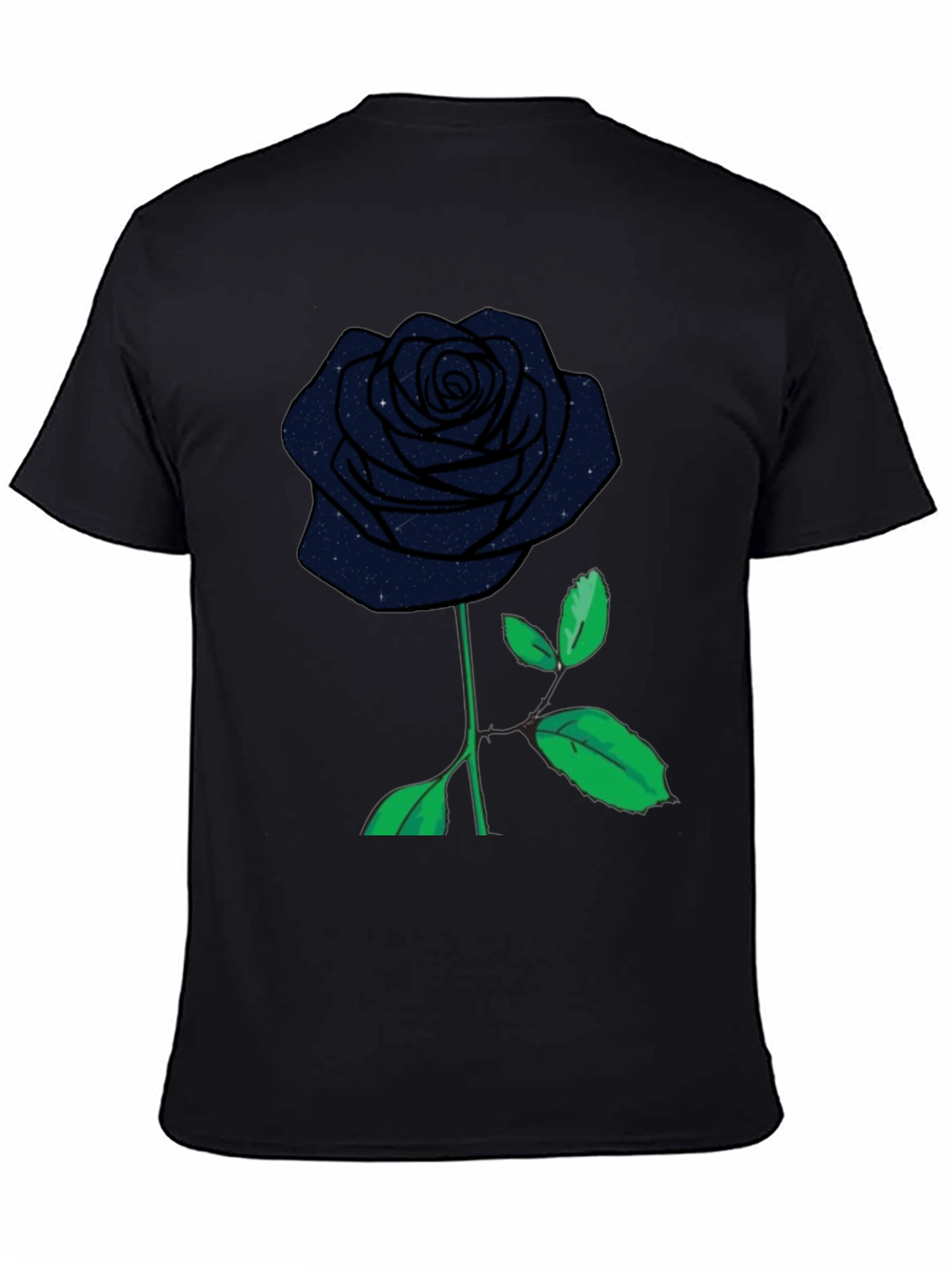 Galaxy Rose Black T-Shirt