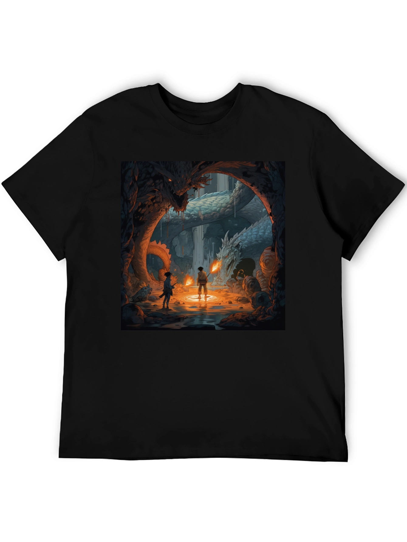 Dragon Cave Graphic Tee - Fantasy Art T-Shirt