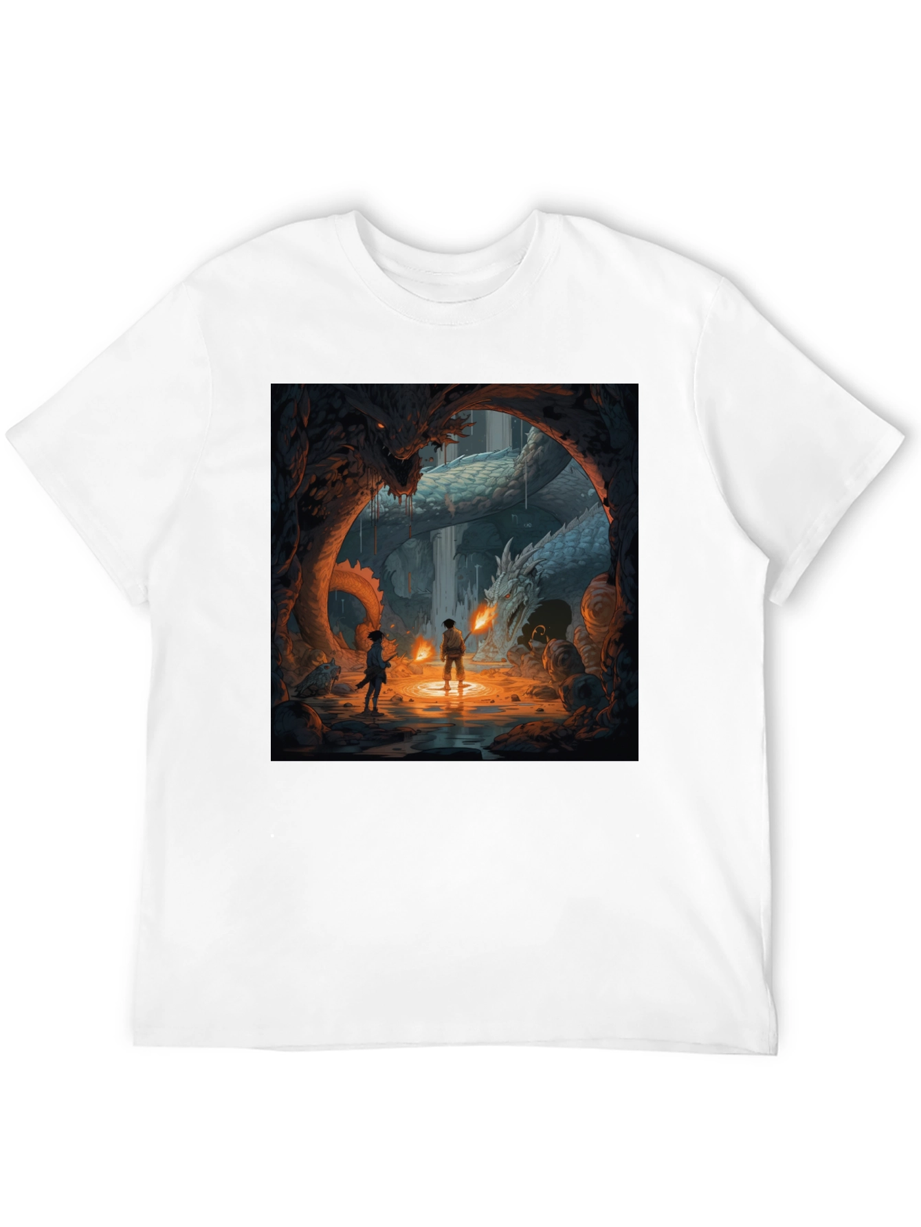Dragon Cave Graphic Tee - Fantasy Art T-Shirt
