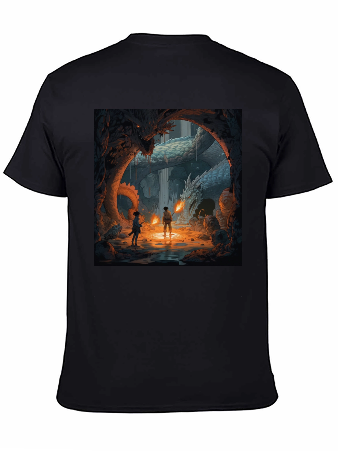 Dragon Cave Graphic Tee - Fantasy Art T-Shirt
