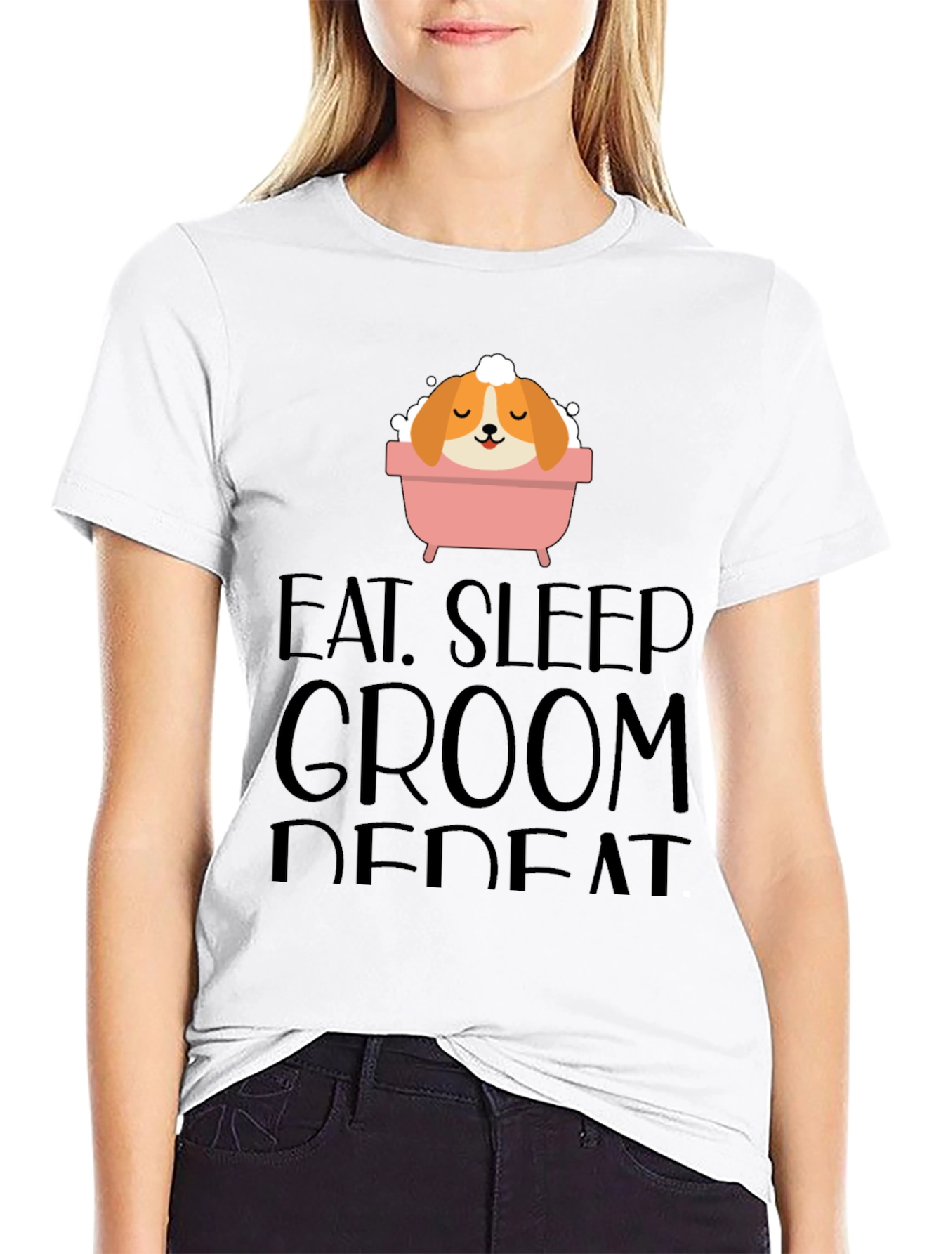Eat Sleep Groom Repeat Graphic Tee - Unisex