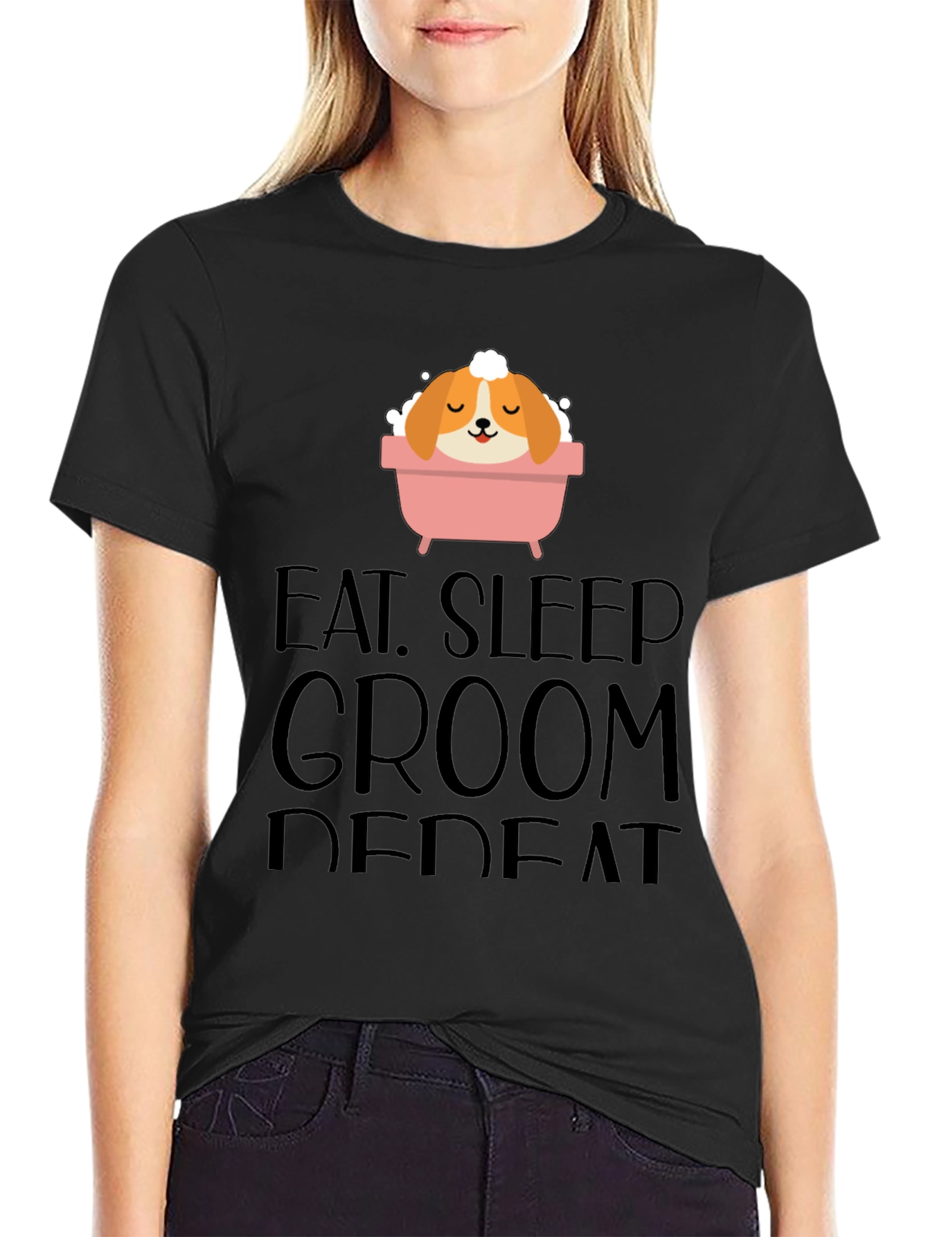 Eat Sleep Groom Repeat Graphic Tee - Unisex
