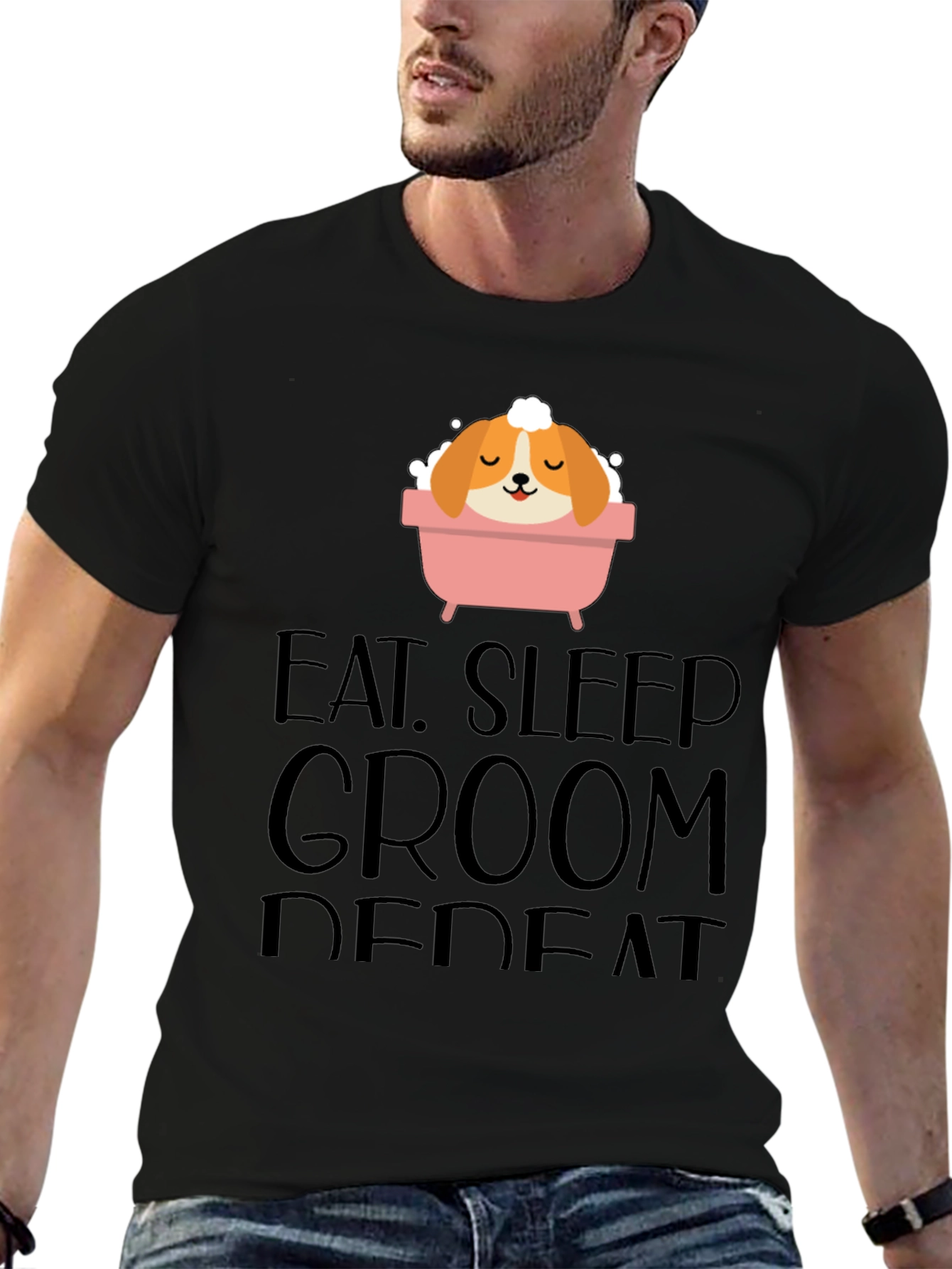 Eat Sleep Groom Repeat Graphic Tee - Unisex