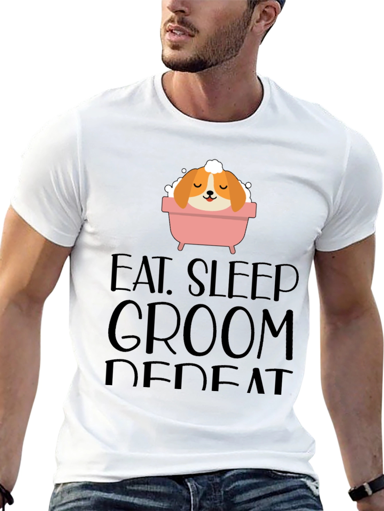 Eat Sleep Groom Repeat Graphic Tee - Unisex