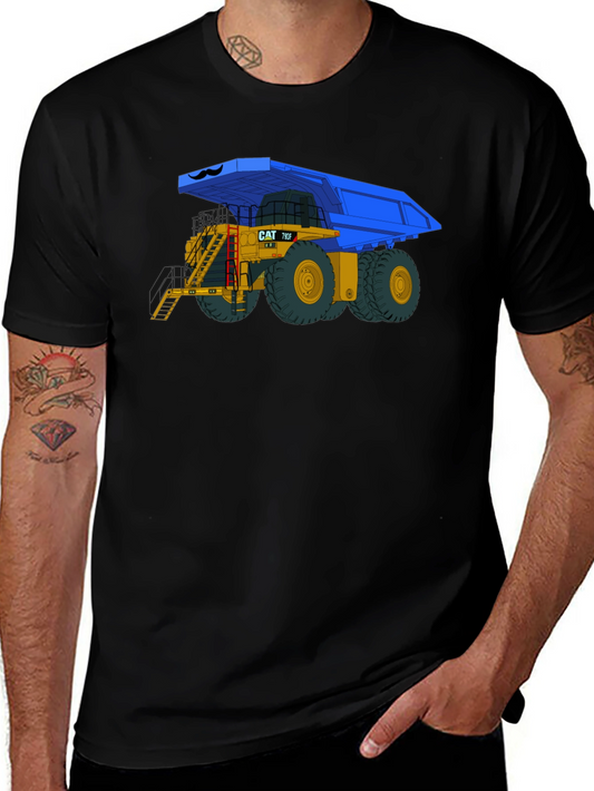 Cartoon CAT 795F Dump Truck Graphic Tee