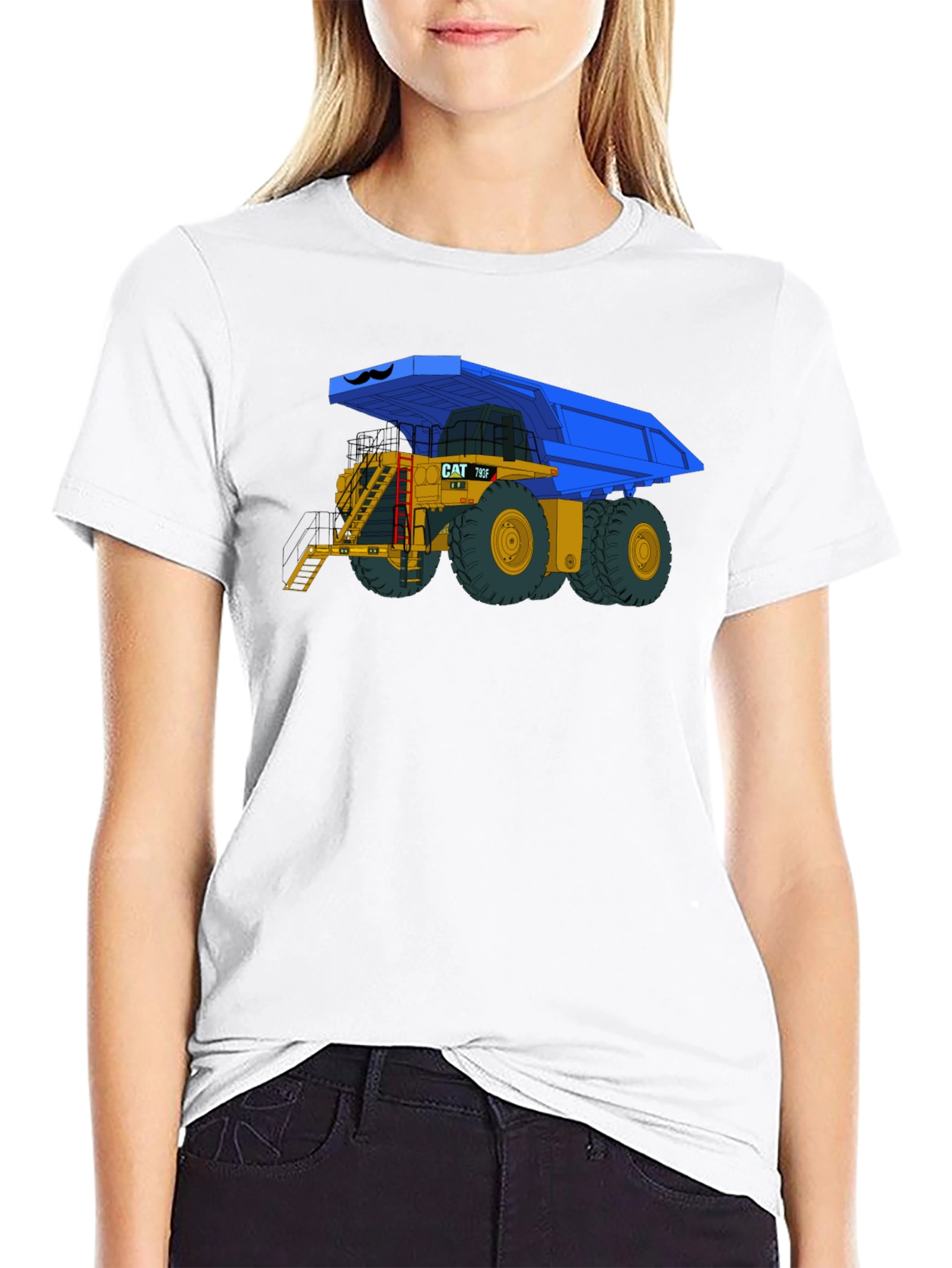 Cartoon CAT 795F Dump Truck Graphic Tee