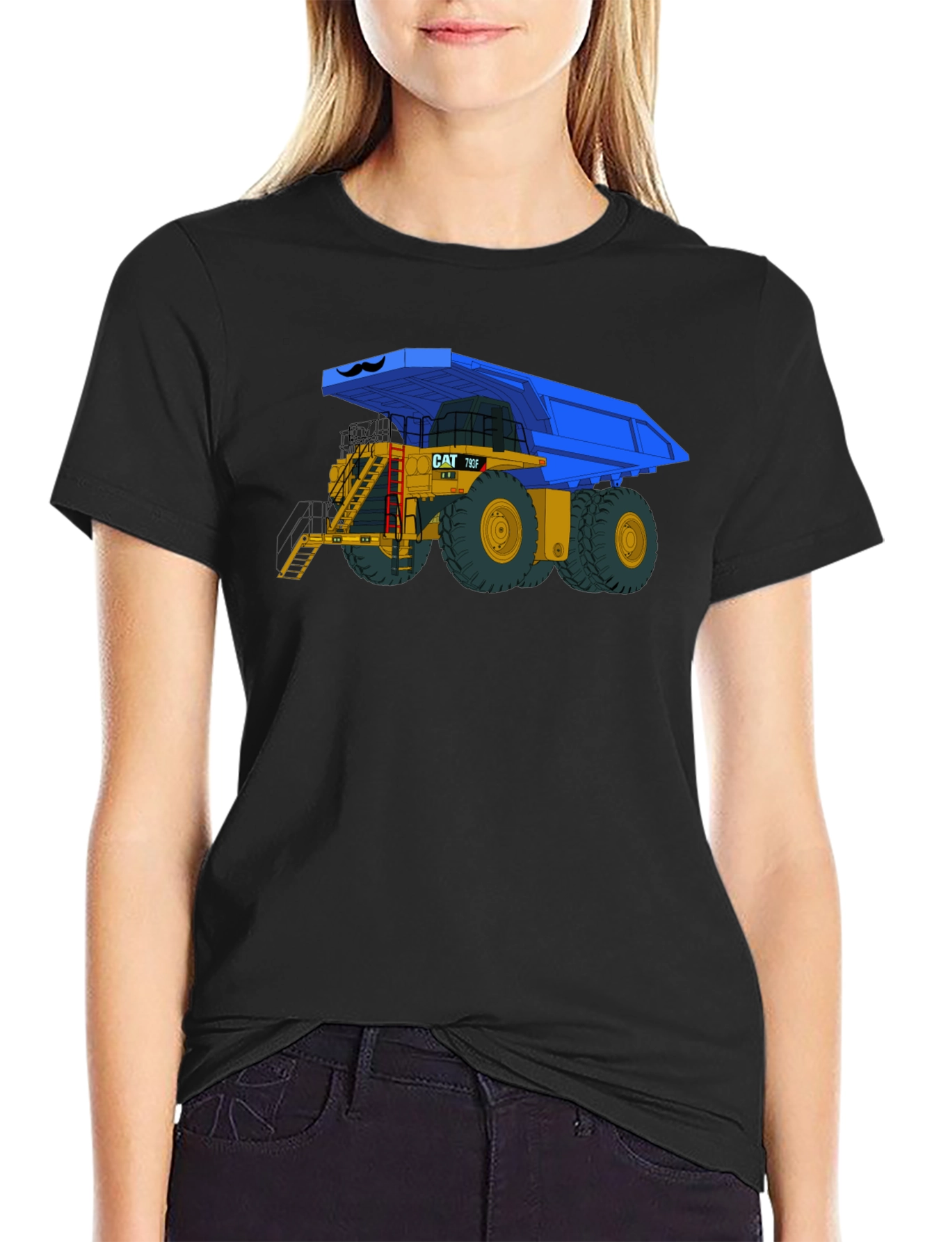 Cartoon CAT 795F Dump Truck Graphic Tee