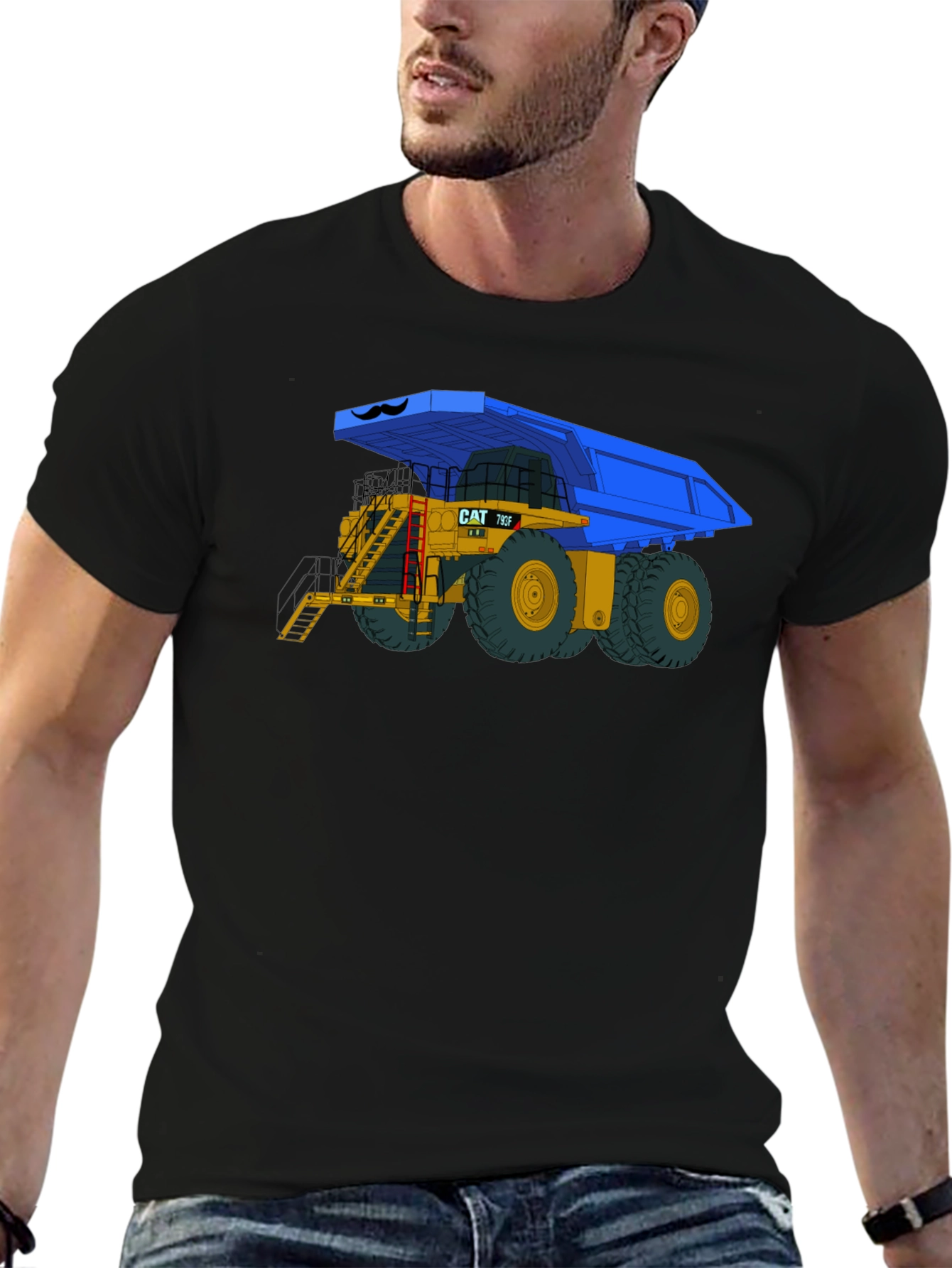 Cartoon CAT 795F Dump Truck Graphic Tee