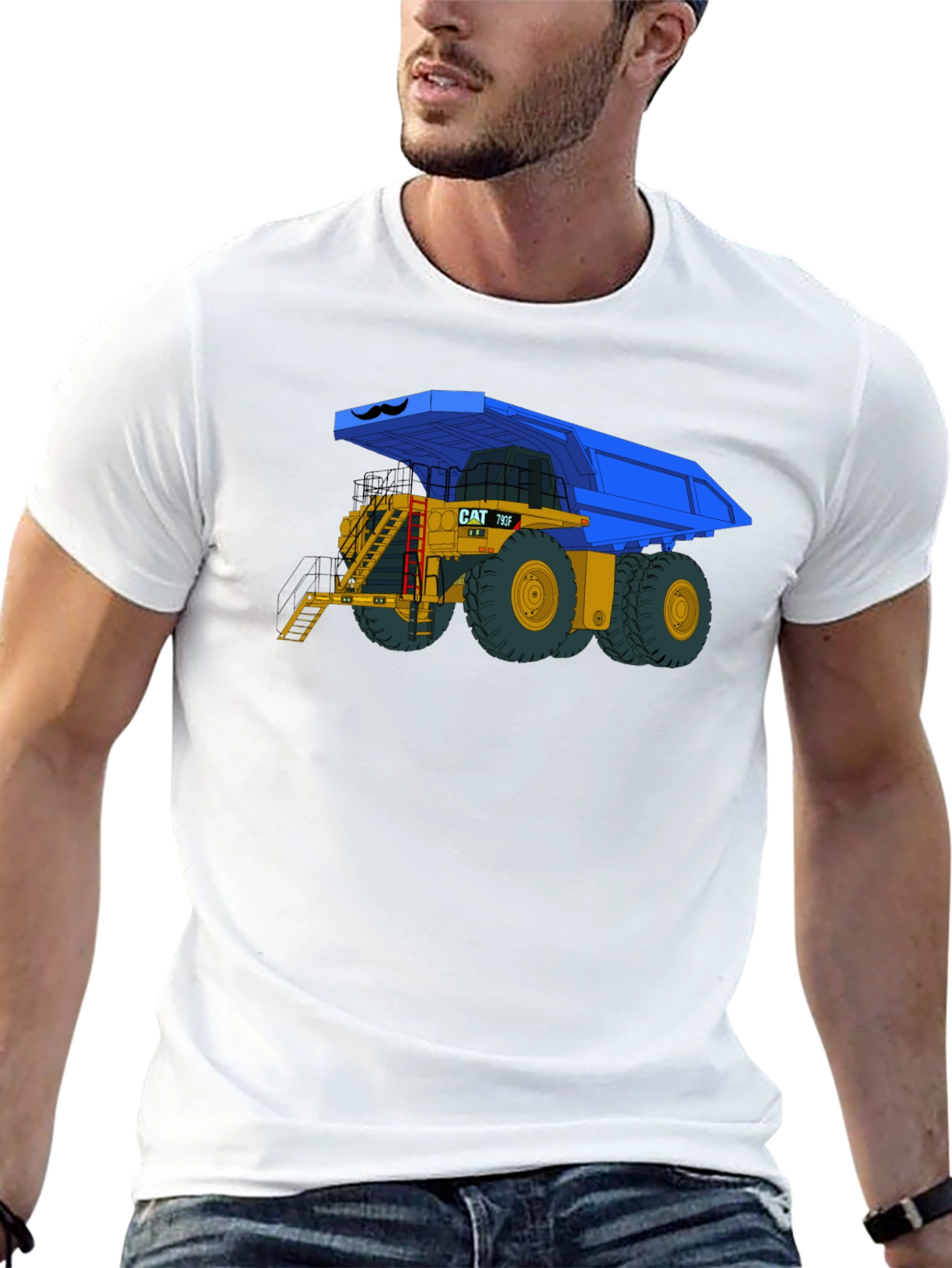 Cartoon CAT 795F Dump Truck Graphic Tee