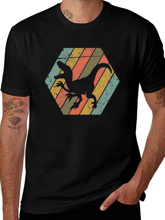 Retro Raptor Graphic Tee - Vintage Dinosaur T-Shirt