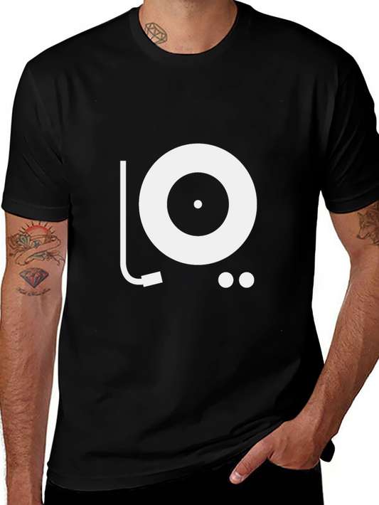 Turntable Graphic Tee - Black Cotton T-Shirt