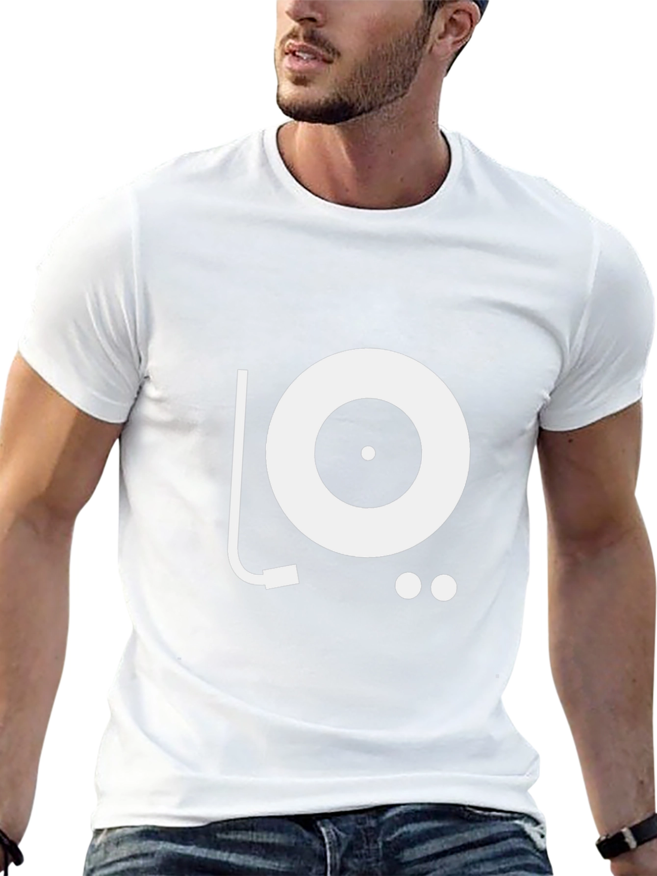 Turntable Graphic Tee - Black Cotton T-Shirt