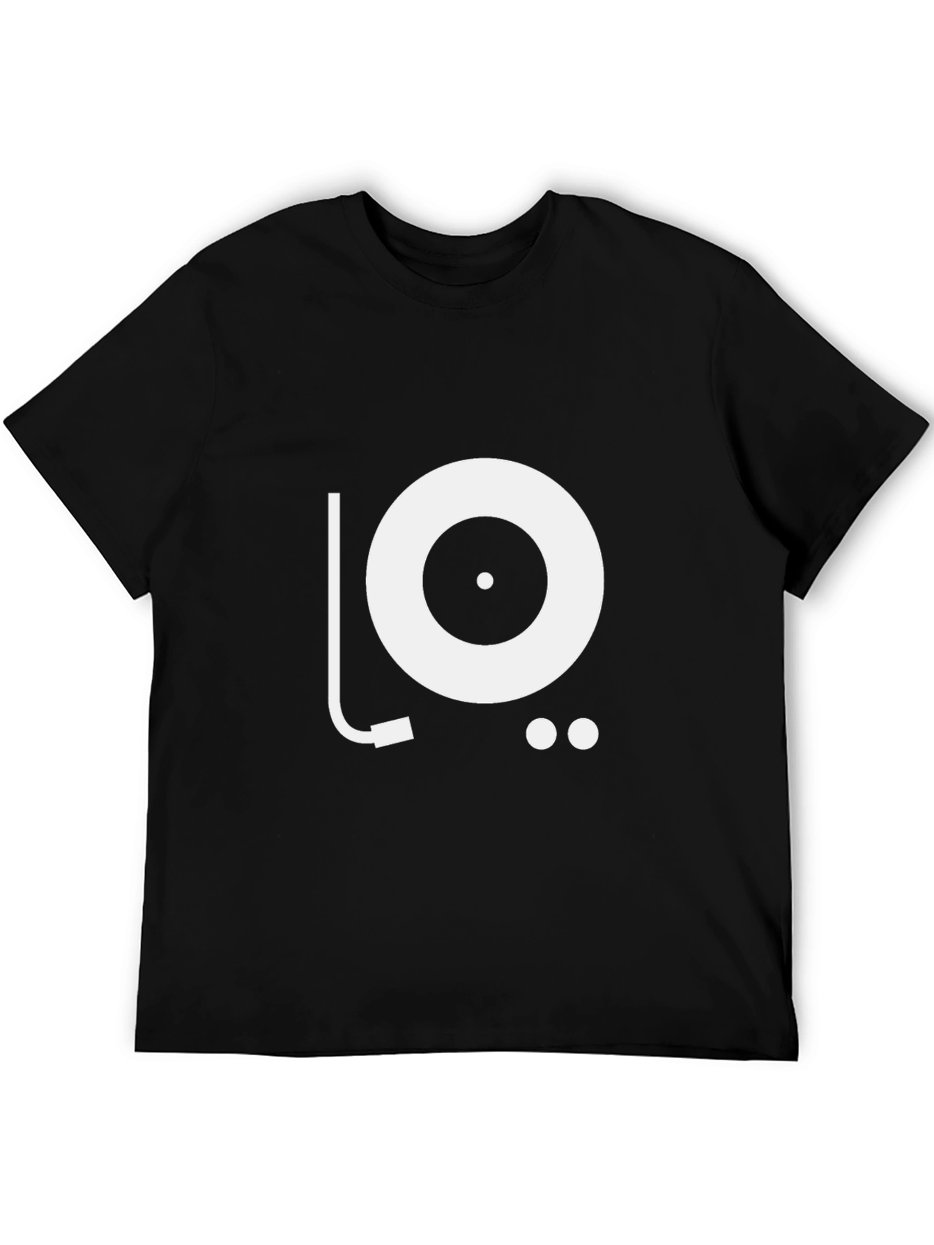 Turntable Graphic Tee - Black Cotton T-Shirt