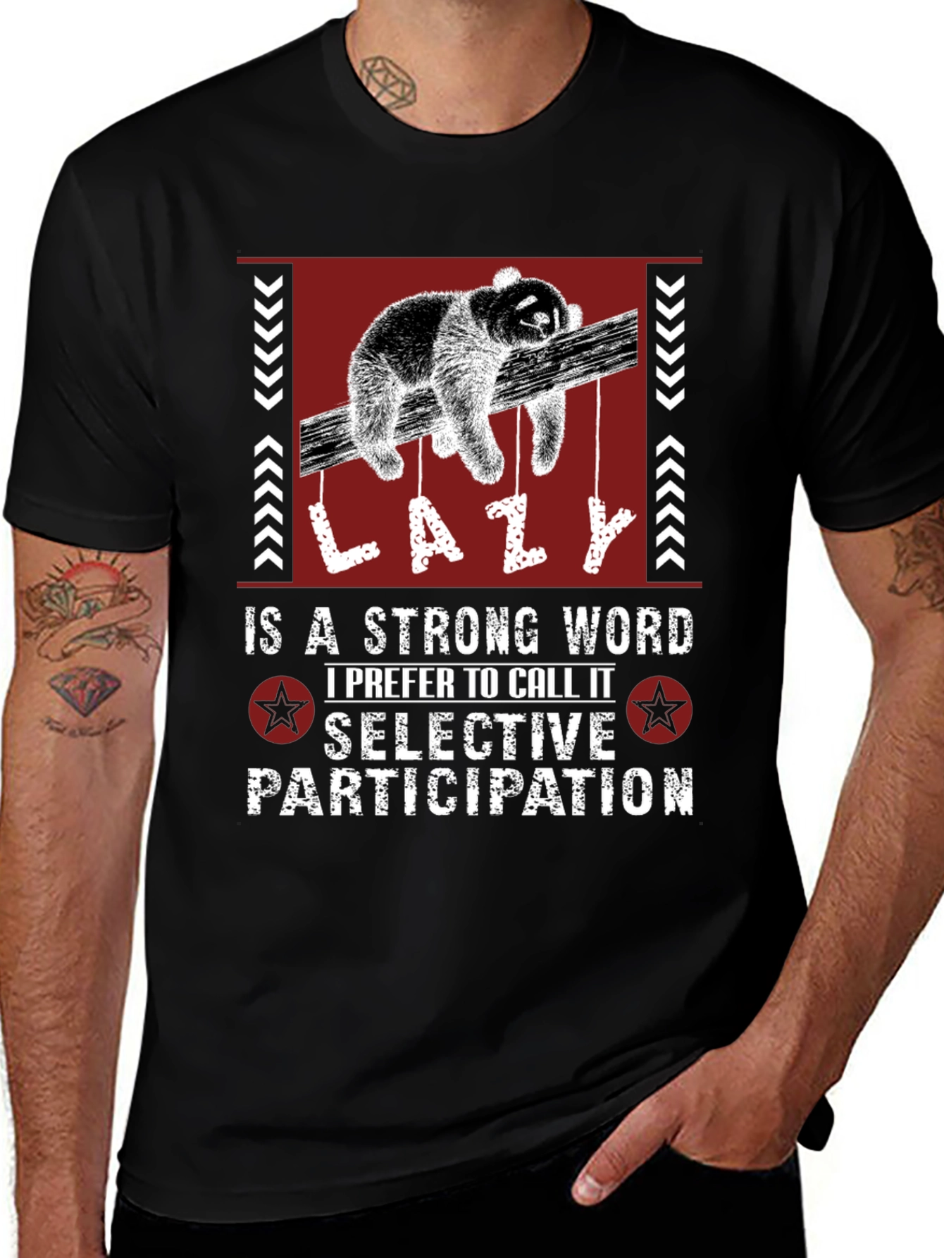 Lazy Sloth Graphic Tee - Selective Participation