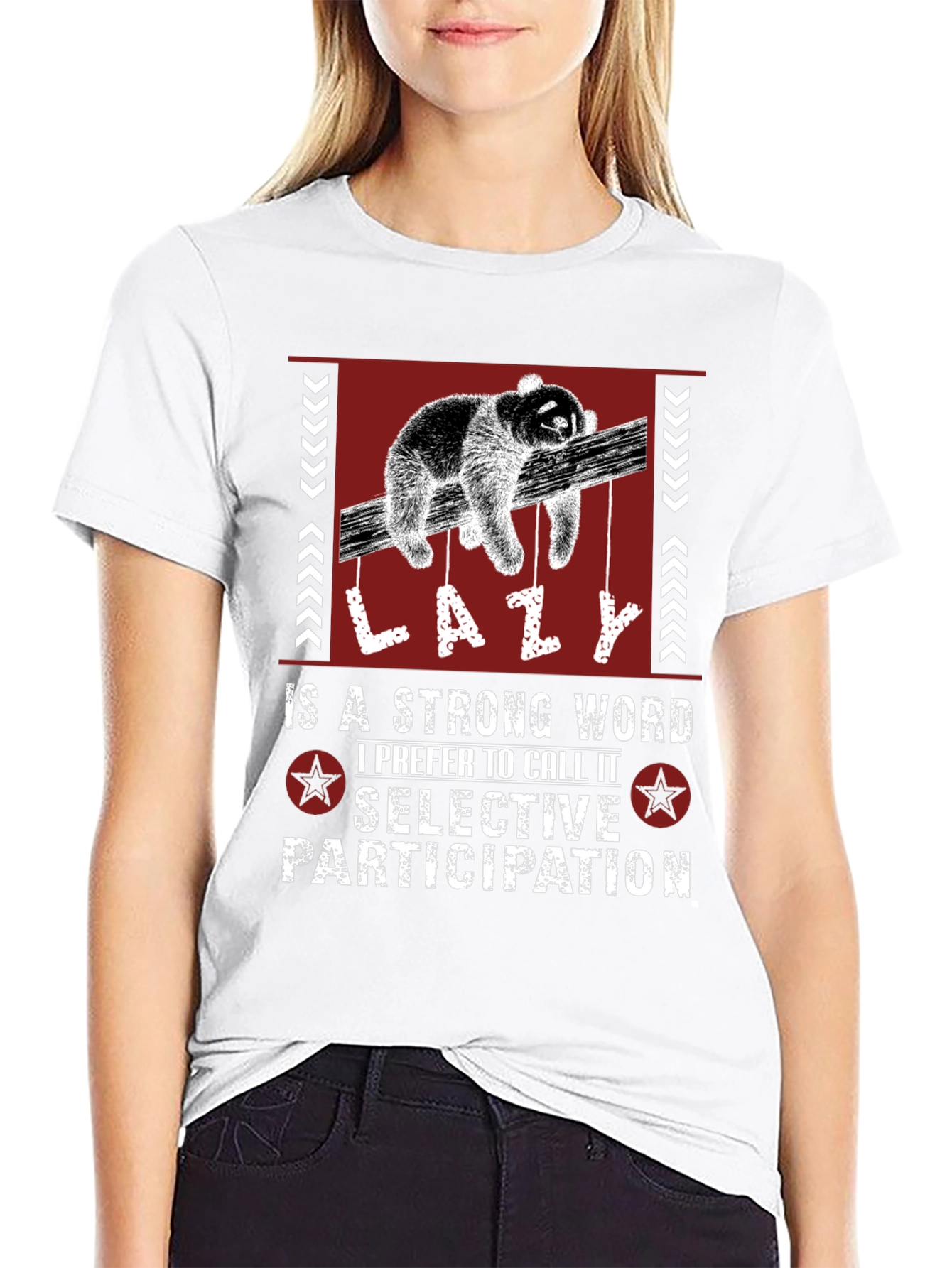 Lazy Sloth Graphic Tee - Selective Participation