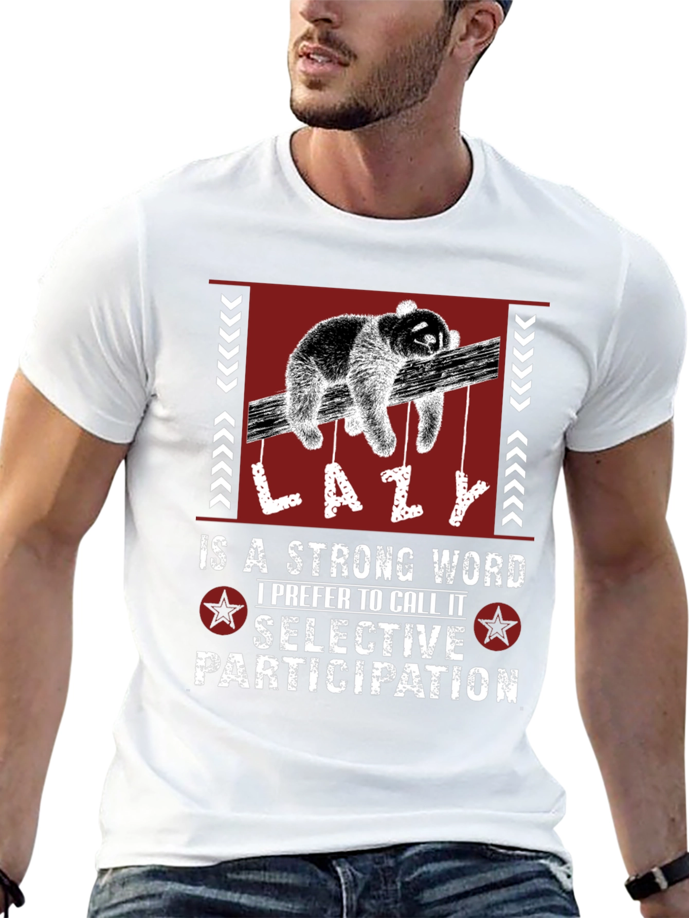 Lazy Sloth Graphic Tee - Selective Participation