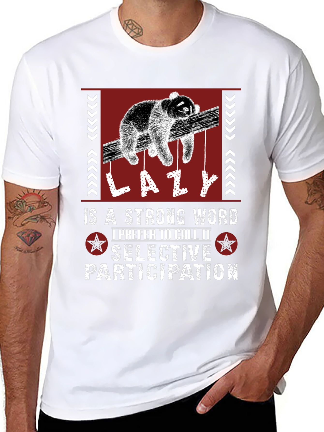 Lazy Sloth Graphic Tee - Selective Participation