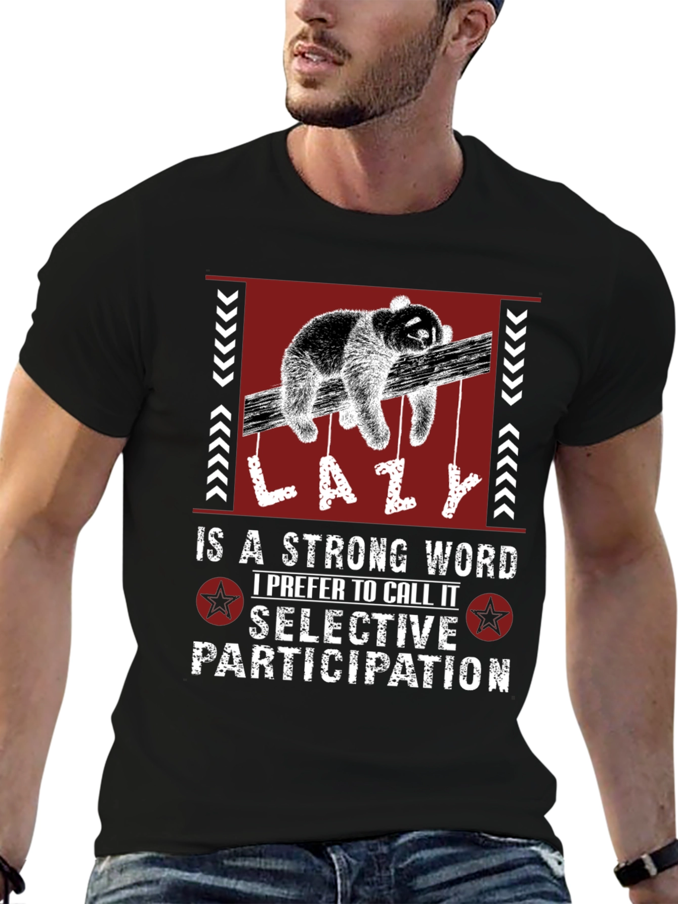 Lazy Sloth Graphic Tee - Selective Participation