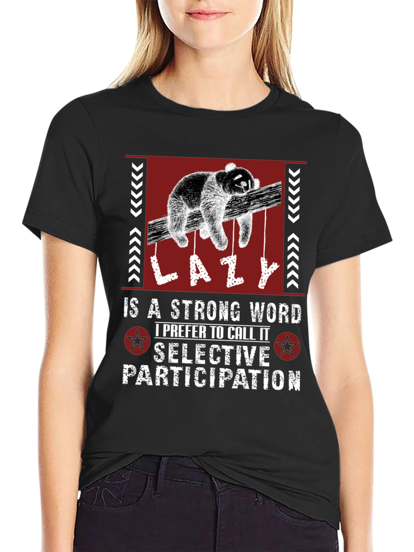 Lazy Sloth Graphic Tee - Selective Participation