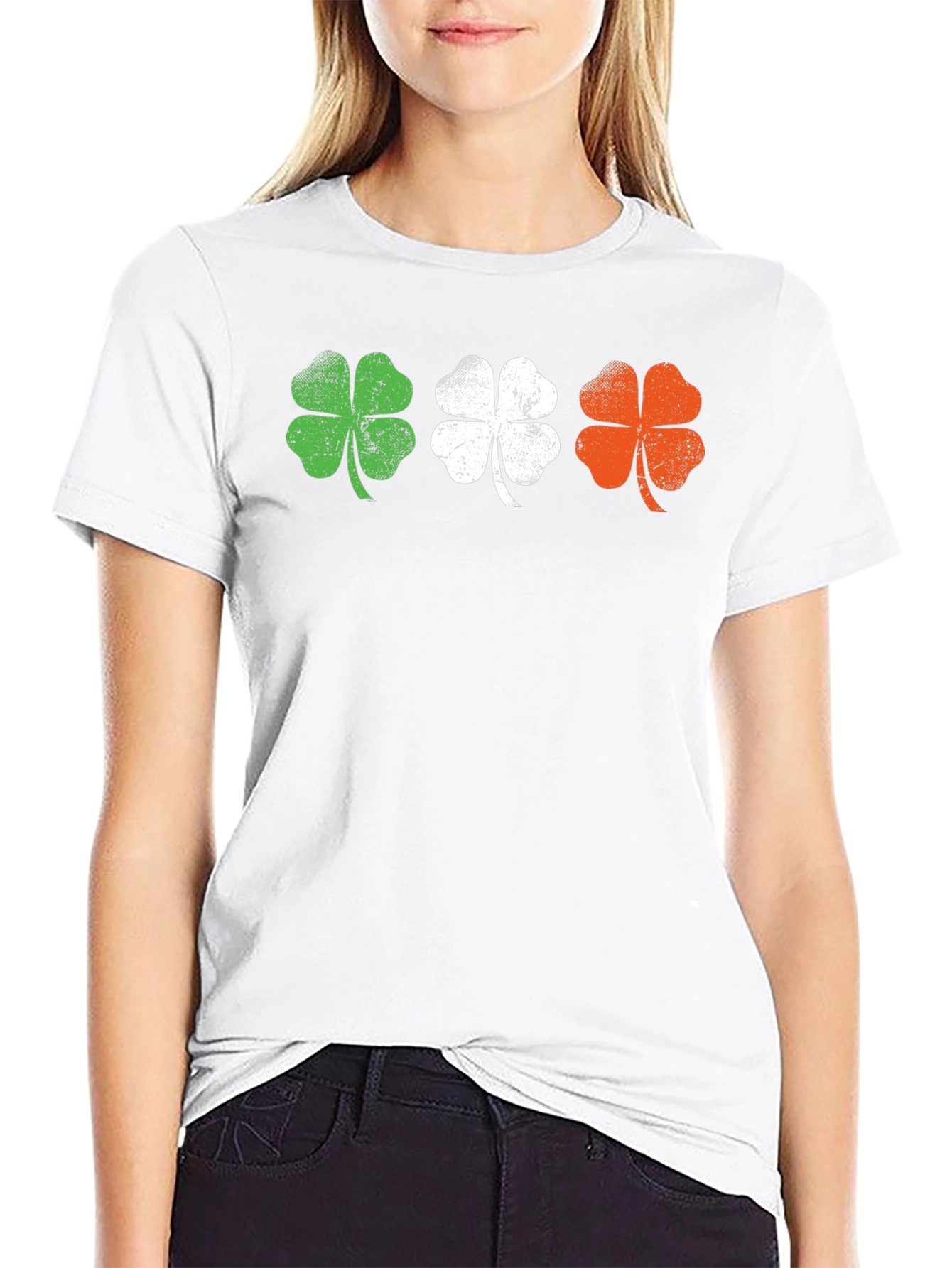 Irish Flag Shamrock Graphic Tee - St. Patricks Day