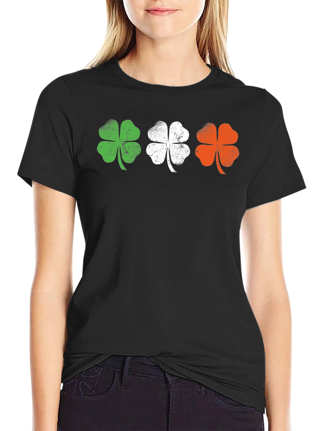 Irish Flag Shamrock Graphic Tee - St. Patricks Day