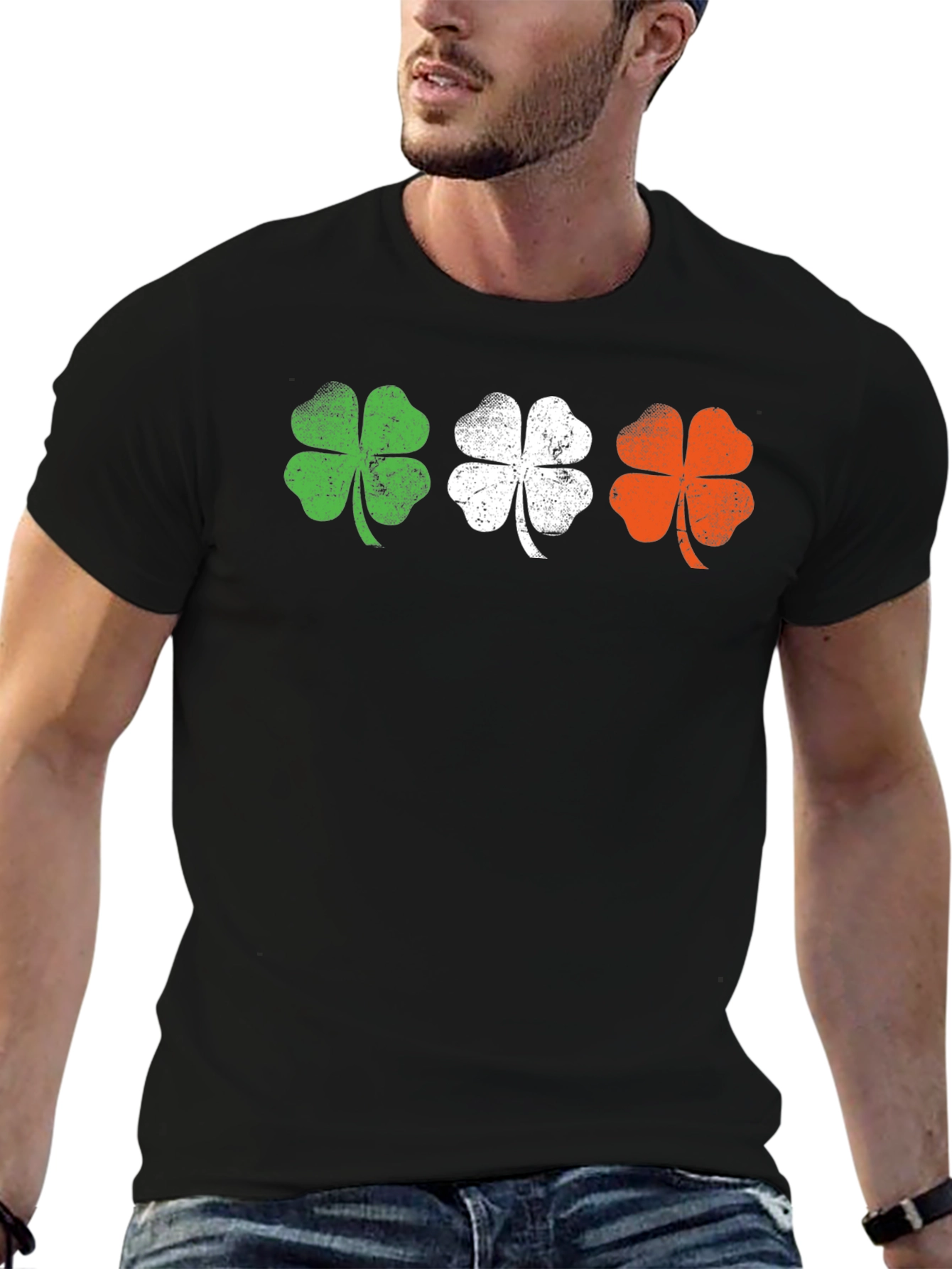 Irish Flag Shamrock Graphic Tee - St. Patricks Day