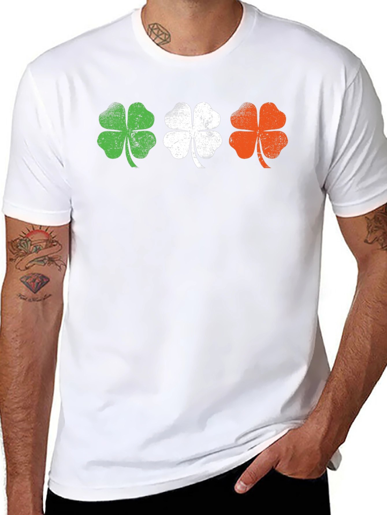Irish Flag Shamrock Graphic Tee - St. Patricks Day