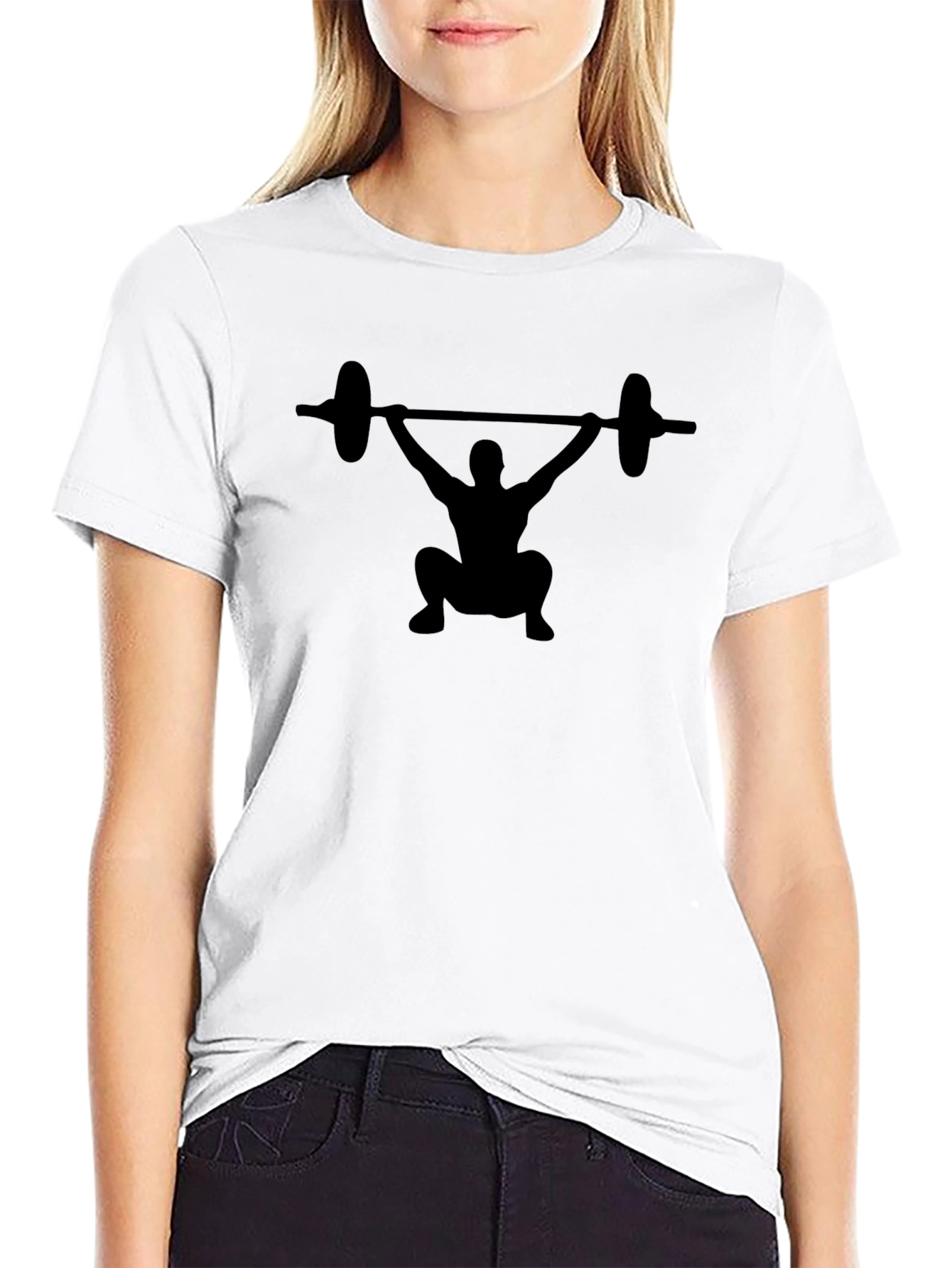 Weightlifter Silhouette T-Shirt - Black
