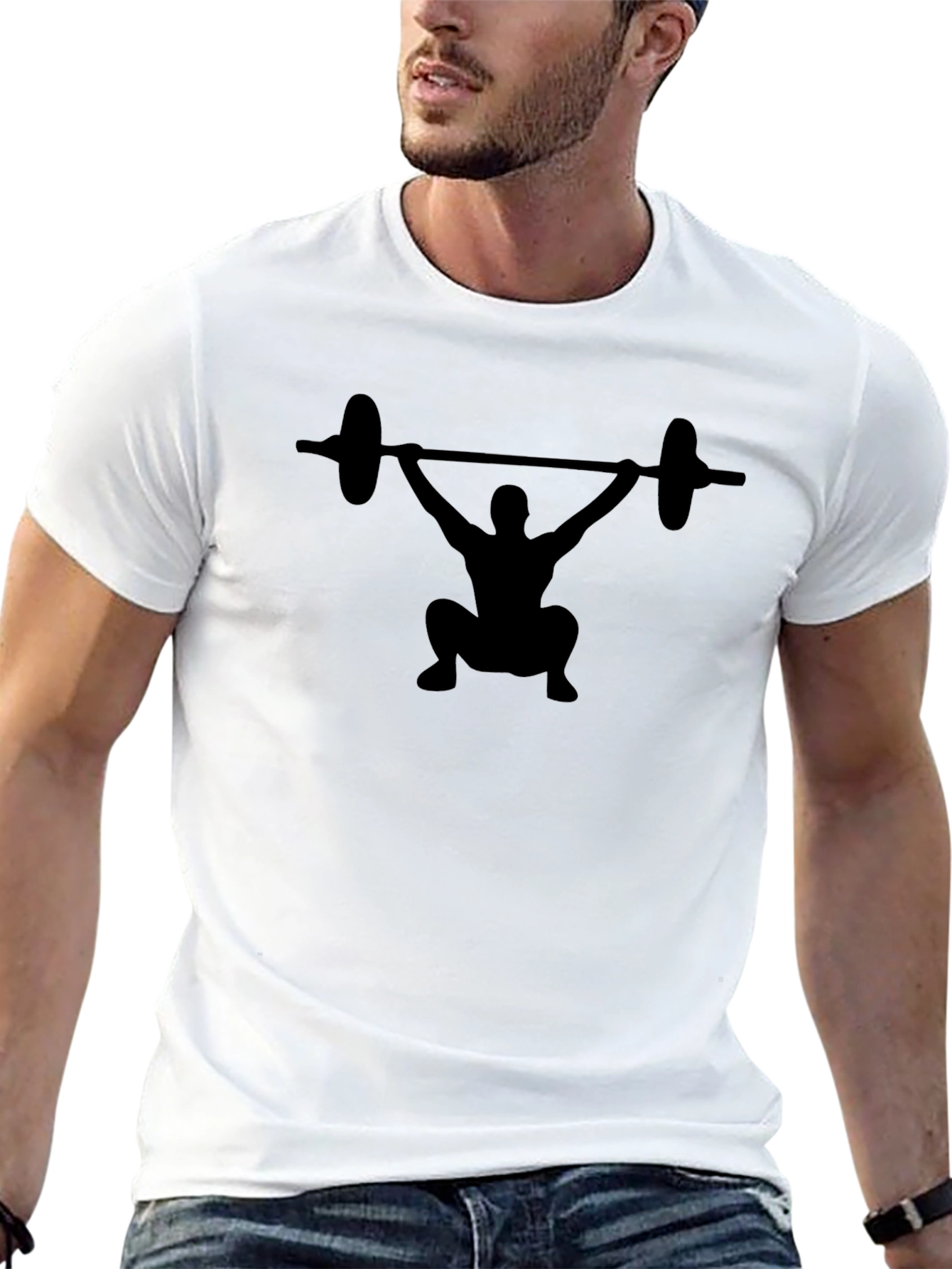 Weightlifter Silhouette T-Shirt - Black
