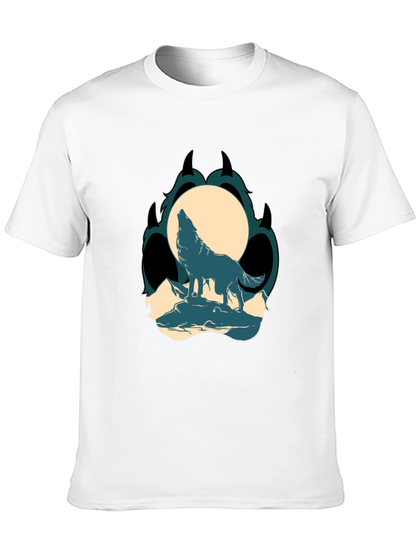 Wolf Howling at Moon Graphic Tee - Black